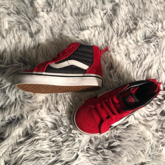 toddler red high top vans